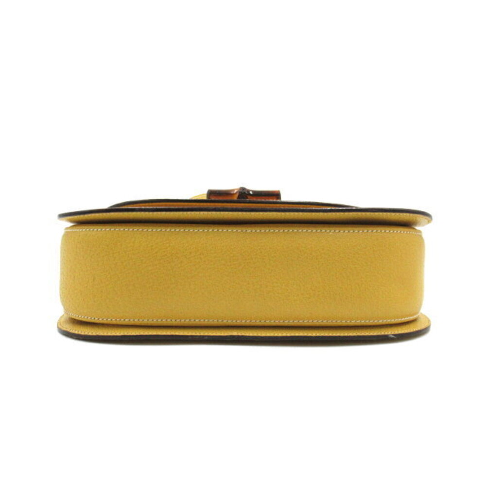 Gucci Bamboo Shoulder Bag Leather Yellow - Picture 4 of 10